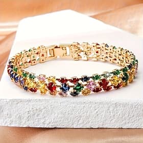 Classic Diamond Fashion Copper Bracelet Jewelry Silver / Gold For Daily Holiday Date