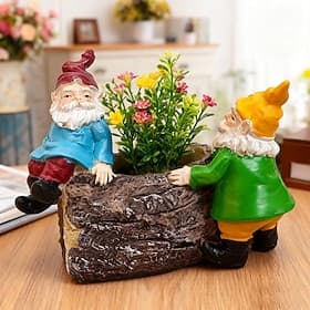 Resin Gnome Figurines – Garden  Desktop Decor, Friendship Gnomes for Flower Pots, Succulent Planters, Miniature Landscape Ornaments, Indoor  Outdoor Craft Stat