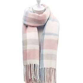Women's Rectangle Scarf Infinity Scarf Daily Outdoor Street Blue Pink Scarf Plaid