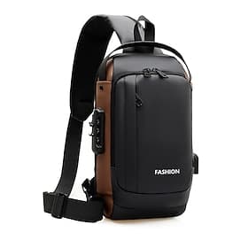 Heren multi-color nylon schoudertas voor reizen, wandelen en buiten - waterbestendige crossbody met externe USB-poort