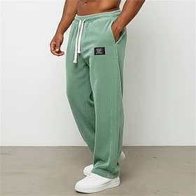 Men's Sweatpants Trousers Corduroy Pants Casual Pants Drawstring Elastic Waist Straight Leg Plain Comfort Full Length Daily Sports Outdoor Holiday Vacation Fas