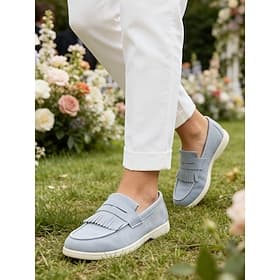 Men's Light Blue Slip-On Loafers, Comfortable Casual Shoes for Everyday Wear, Ideal for Travel, Office and Casual Outings, Versatile and Stylish Footwear for M