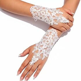 Terylene Wrist Length Glove Elegant / Vintage Style With Embroidery / Pure Color Wedding / Party Glove