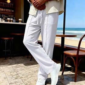 Homme Joggings Pantalons Pantalon de survêtement droit Cordon de serrage Avec Poches Taille Élastique Uni Confort Doux Occasionnel Quotidien Extérieur Vacances