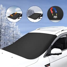 Magnetic All-Weather Car Windshield Cover with Snow Shield, Sun Shield  Privacy Protection - Heavy-duty glass protector with magnetic attachment system, anti-s