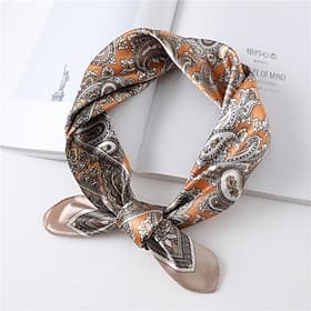 Foulard Carré Snood Femmes Quotidien Extérieur Rue Noir Orange Kaki Écharpe Fleuri