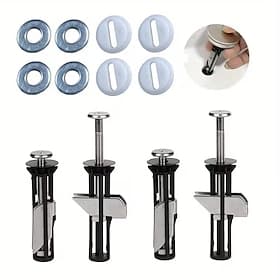 Kit de 4 boulons de fixation robustes pour abattant de toilette, kit de remplacement universel pour vis d'abattant, kit de boulons pour une installation facile