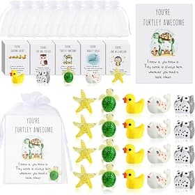 20 Set Easter Employee Appreciation Gift Bulk for Coworkers, Funny Easter Egg Stuffer Resin Animal Figurines with Pun Inspirational Note Cards, Team Staff Nurs