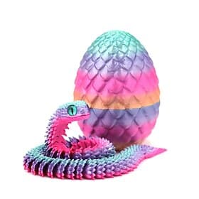 Easter Eggs, Snake Egg with 3D Printed Snake, Year of The Snake 2025, 3D Printed Snake, Executive Desk Toys, Articulated Snake, Fidget Toys Gifts for Easter Ad