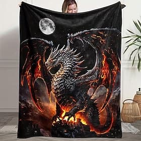 Blanket Fleece Throw Blanket for Couch Dragon Gift Classic 3D Fantasy Sofa Bed Decorative Warm Blanket Home Decor