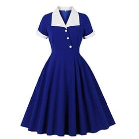 1950s Retro Vintage Dress Swing Dress Short Sleeves Fancy Dress Women's Carnival Masquerade Daily Wear Bachelorette Party Adults' Dress