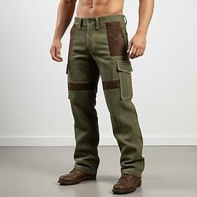 Homme Pantalons Cargo Pantalon cargo Pantalon en velours côtelé Pantalons de Travail Pantalon en daim Patchwork Multi-poches Jambe Droite Uni Évacuation de l'H
