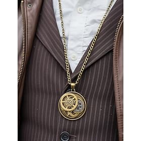 Men's Steampunk Gear Pendant Necklace - Alloy Metal Costume Jewelry in Gold  Silver Tones - Perfect for Carnival, Masquerade  Halloween