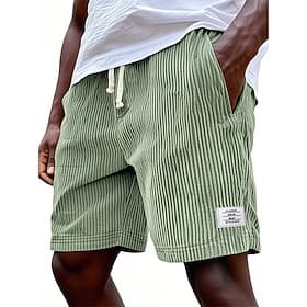 Per uomo Shorts Pantaloncini casual Pantaloncini di velluto a coste Tasca Elastico in vita Semplice Traspirante Lunghezza al ginocchio All'aperto Vacanza Abbig thumbnail 2