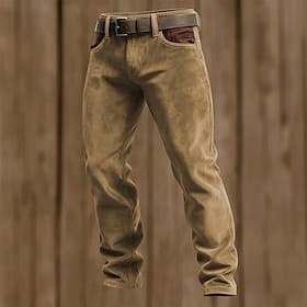 Men's Trousers Dress Pants Chinos Patchwork Pocket Solid Color Comfort Wearable Daily Outdoor Business Streetwear Stylish Brown Khaki
