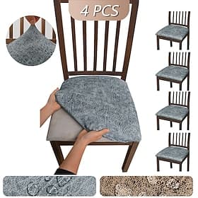 1/4/6 Pack Elastic Waterproof Dining Chair Cover, Dustproof and Cat Scratch-Resistant, Universal Chair Protector, Durable and Stylish Seat Cover for Dining Cha