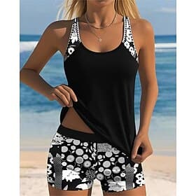Women's Swimwear 2 Piece Swimsuit Vacation Sleeveless Bathing Suits