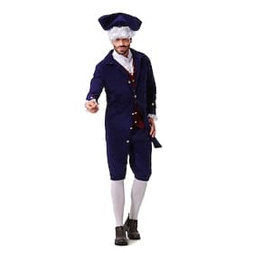 250th Anniversary USA Rococo Baroque Outfits Long Sleeves George Washington Colonial Revolutionary War Costumes Fancy Dress Men's Carnival Independence Day 4th