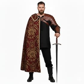 Médiéval Renaissance Cap Guerrier Chevalier Chevalier Celtique Jacquard Jacquard Déguisement Unisexe Celtique Halloween Carnaval Foire de la Renaissance LARP A