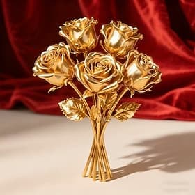 6PCS Mothers Day Rose Gifts for Mom Realistic Faux Rose Bouquet for Home Decor, Office, Living Room, Parties, Birthday Gifts, Mother's Day, Thanksgiving