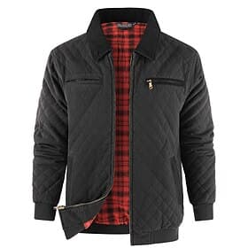 Men's Winter Coat Quilted Jacket Casual Jacket Casual Daily Thermal Warm Pocket Full Zip Fall Winter Plain Streetwear Daily Turndown Regular Black Yellow Brown