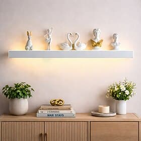 LED Wall Light Warm White Shelf Wall Mount Lighting Fixture Rectangular Indoor Display Shelves Wall Lights Elegant Frosted Acrylic Anti Rust 85-265V