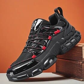 Men's Athletic Black Running Sneakers – High-Performance Sport Shoes for Running, Gym, and Outdoor Activities, Lightweight with Cushioned Sole for Comfort and