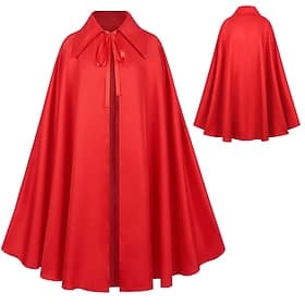 Retro Vintage Punk  Gothic Medieval Hooded Cloak Shawls Solid Color Fancy Dress Unisex Viking Walpurgis Night Halloween Carnival Masquerade Party  Evening Adul