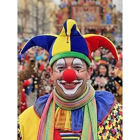 Men's Polyester Jester Mardi Gras Hat and Clown Nose Set – Perfect for Carnival and Masquerade Parties