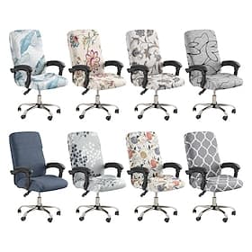 Office Chair Cover Stool Chair Cover Geometric Printed Polyester Slipcover Stretch Chair Protector Cover for Home Office Living Room