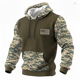 4th of July 2026 250th Memorial Day Patriotic Patriot American Flag Hooded Hoodie Sweatshirt Outdoor