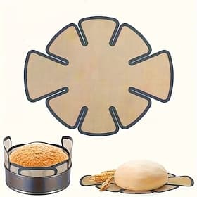 Non-Stick Silicone Bread Proofing and Baking Mat - Reusable Food-Grade Round Dough Mat with Non-Slip Edges Suitable for Challah Bread Homemade Bread Fits 9.5-I