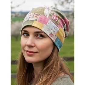 Women's Bohemia Elastic Cotton Blend Beanie, Multi-Pattern Design, Can Be Worn as a Neck Warmer, Perfect for Casual and Outdoor Activities