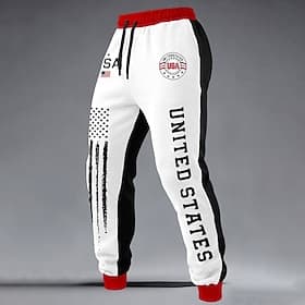 Homme Drapeau américain Patriotique 250e anniversaire des États-Unis Joggings Pantalon Jogger Pantalons Taille Moyenne Taille élastique à cordon Mode Décontrac