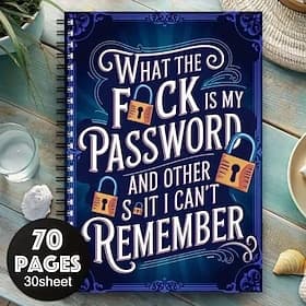 Spiral Password Notebook - Secure Password Organizer with Lock Design, for Home Office, Internet, Computer, Scrapbooking - Password Keeper Journal with Spiral