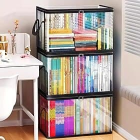 2/3/4pcs Heavy-Duty Transparent Storage Boxes with Flip-Top Lid Children's Doll Storage Bucket Large Rectangular Organizer Bins, Space-Saving Stackable Design