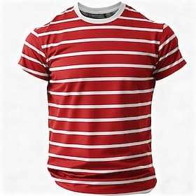 Herren-Festival-T-Shirt mit Streifen – lässiges Karnevals-Party-Shirt