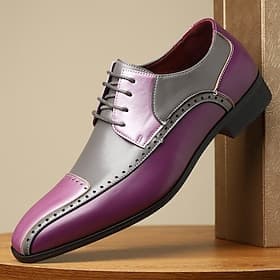 Men's Faux Leather Dress Shoes – Modern and Elegant Office  Wedding Shoes in Burgundy