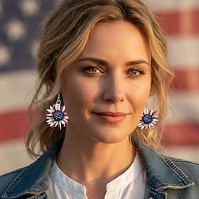 250th Anniversary USA Earrings Cosplay Adults' Women's Independence Day / the Fourth of July 4th of July Party Performance Dress Up thumbnail 2