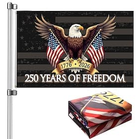 U.S. 250th Anniversary America Flag Double-Sided of Freedom 1776-2026 Patriotic Flag for 4th of July Independence Day Memorial National Semiquincentennial Cele