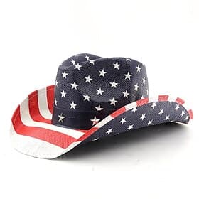 250th Anniversary USA Retro Vintage Wild West Cowboy Hat Cowgirl Hat Fancy Dress Unisex Masquerade 4th of July Party Independence Day Adults' Hat