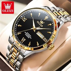 New Olevs Brand Ladies' Business Watch With Luminous Display, Calendar And Week Display, Fully Automatic Mechanical Watch, Casual And Fashionable, Versatile, W