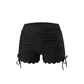 Women's Swimwear Stretchy Boxer Shorts Shorts Swimsuit Ruched Drawstring High Waist Vacation Beach Wear Solid Color Sleeveless Bathing Suits