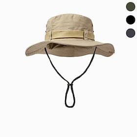 Fishing Sun Boonie Hat Waterproof Summer UV Protection Safari Cap Outdoor Wide Brim Hunting Hat Army Green Dark Green Khaki for Hunting Fishing Climbing Bucket