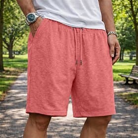 Men's Active Shorts Sweat Shorts Shorts Summer Shorts Drawstring Elastic Waist Plain Plain Solid Comfort Above Knee Daily Outdoor Streetwear Sports Streetwear