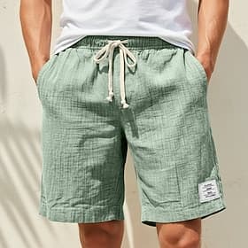 Men's Shorts Summer Shorts Beach Shorts Casual Shorts Drawstring Elastic Waist Simple Solid Color Solid Comfort Short Daily Outdoor Streetwear Fashion Retro Vi