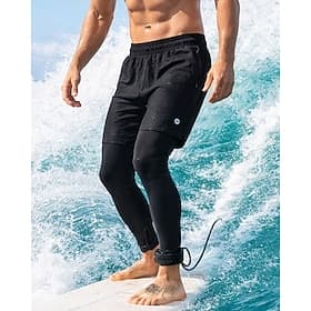 Men's Light Rash Guard Wetsuit Pants Swim Pants Solid Colored Full-Length Leg UV Protection Quick Dry Elastic Swimwear Swimsuit Surfing Diving Beach Summer