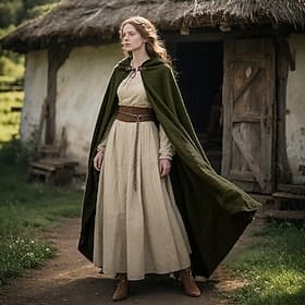 Rétro Vintage Médiéval Renaissance Cap Cape à Capuche Châles Vampire Noble Tir à l'arc Couleur Unie Déguisement Homme Femmes Celtique Viking Fantaisie Hallowee