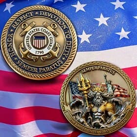 U.S. Coast Guard Commemorative Coin, 250th Anniversary Metal Challenge Coin, Patriotic Military Collectible, Honor  Service Tribute Gift for Veterans, Active D