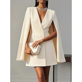 Women's Mini Dress Work Dress Blazer Dress Elegant Fashion Modern Outdoor Evening Party Party Evening Wear Regular Fit Plain Sleeveless V Neck Blue Black Pink